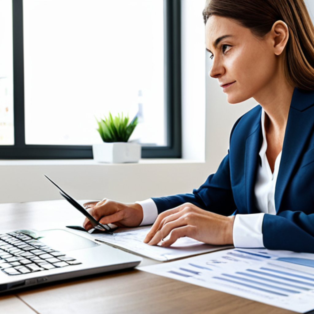 시간 가치와 위험 관리 기법 - **

"A woman in professional attire, fully clothed, sitting at a modern desk, reviewing a budget spr...
