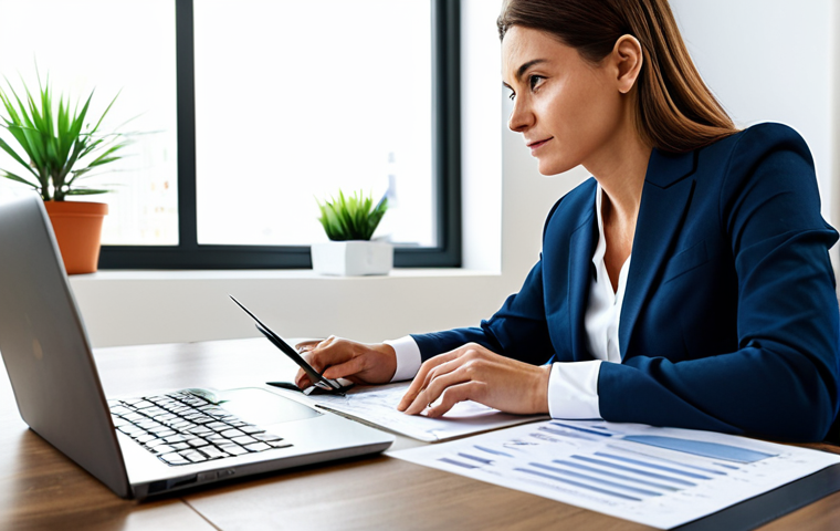 시간 가치와 위험 관리 기법 - **

"A woman in professional attire, fully clothed, sitting at a modern desk, reviewing a budget spr...